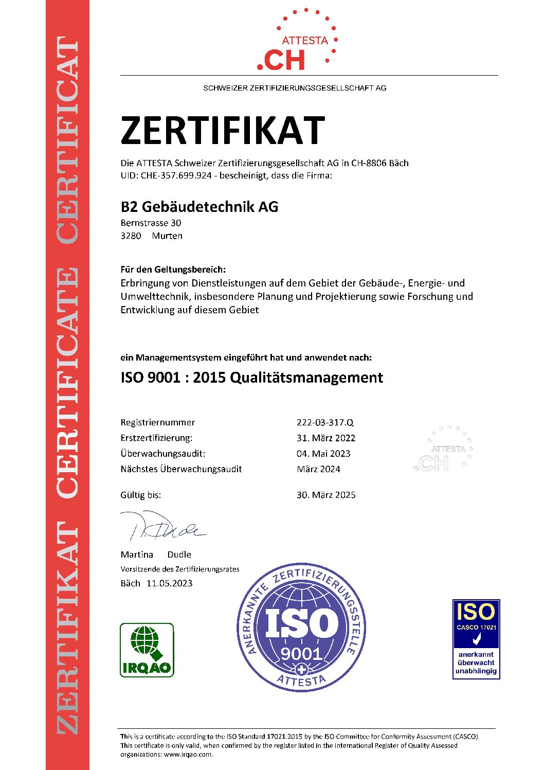 Read more about the article ISO 9001 – Überwachungsaudit erfolgreich geprüft